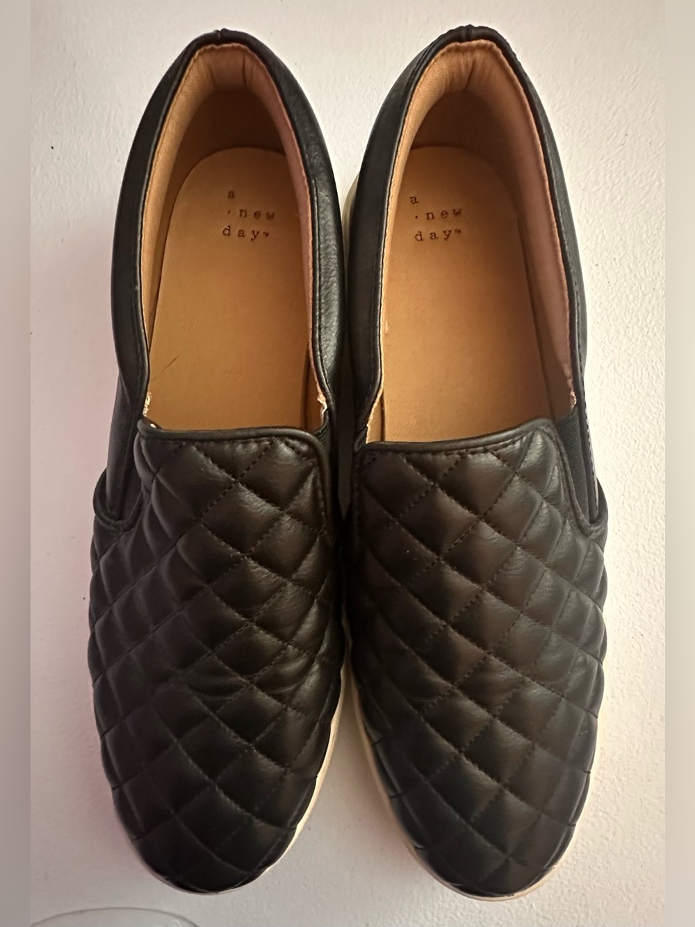 a new day Black Quilted Slip-On Loafers